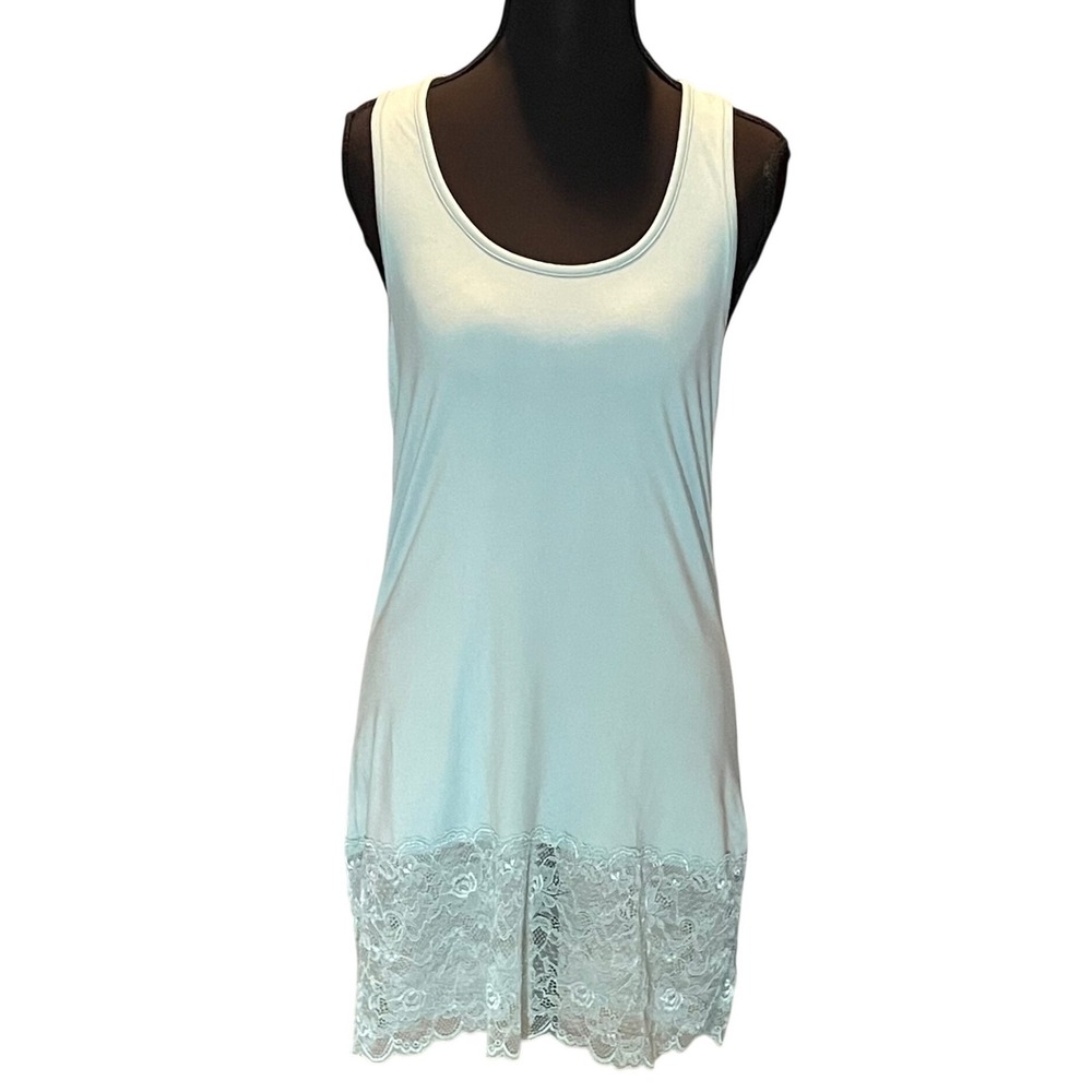 Liv & Piper Sage Green Racerback Tank Top Lace Hem Longline Size M Soft Girl